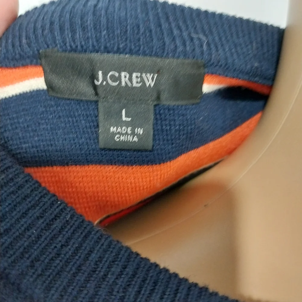 J.Crew Stripe Short Sleeve Merino Wool Sweater Dress, Size L - Picture 7 of 10